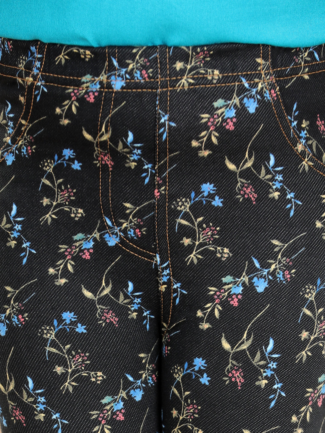 Girls Cotton Floral Printed Pack of 2 Jeggings