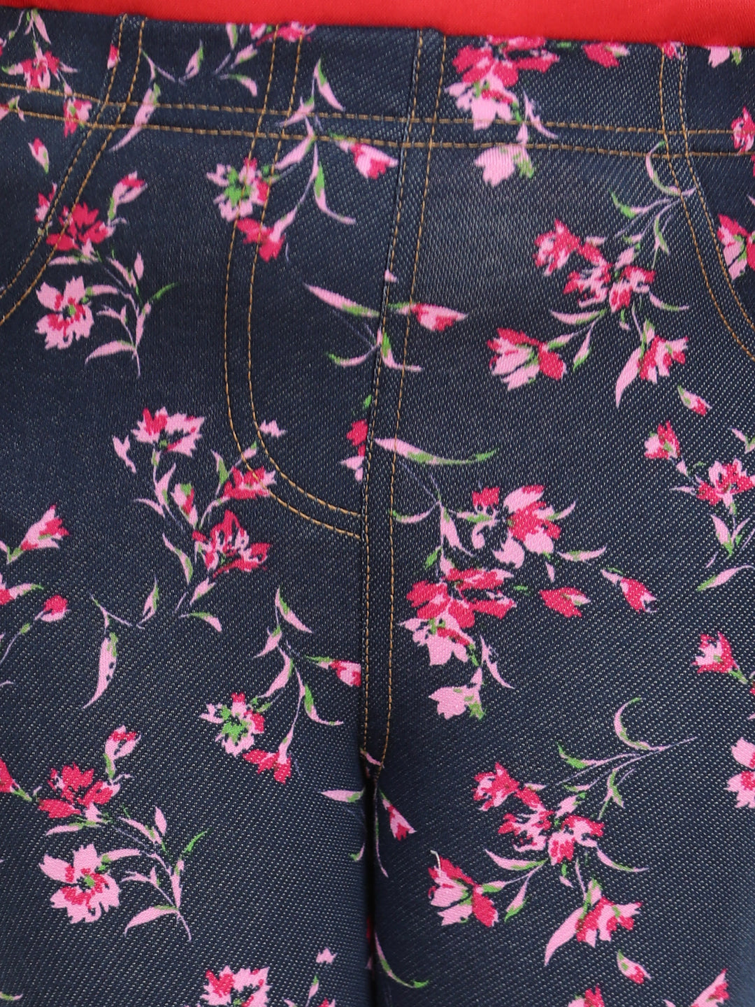 Girls Cotton Floral Printed Pack of 2 Jeggings