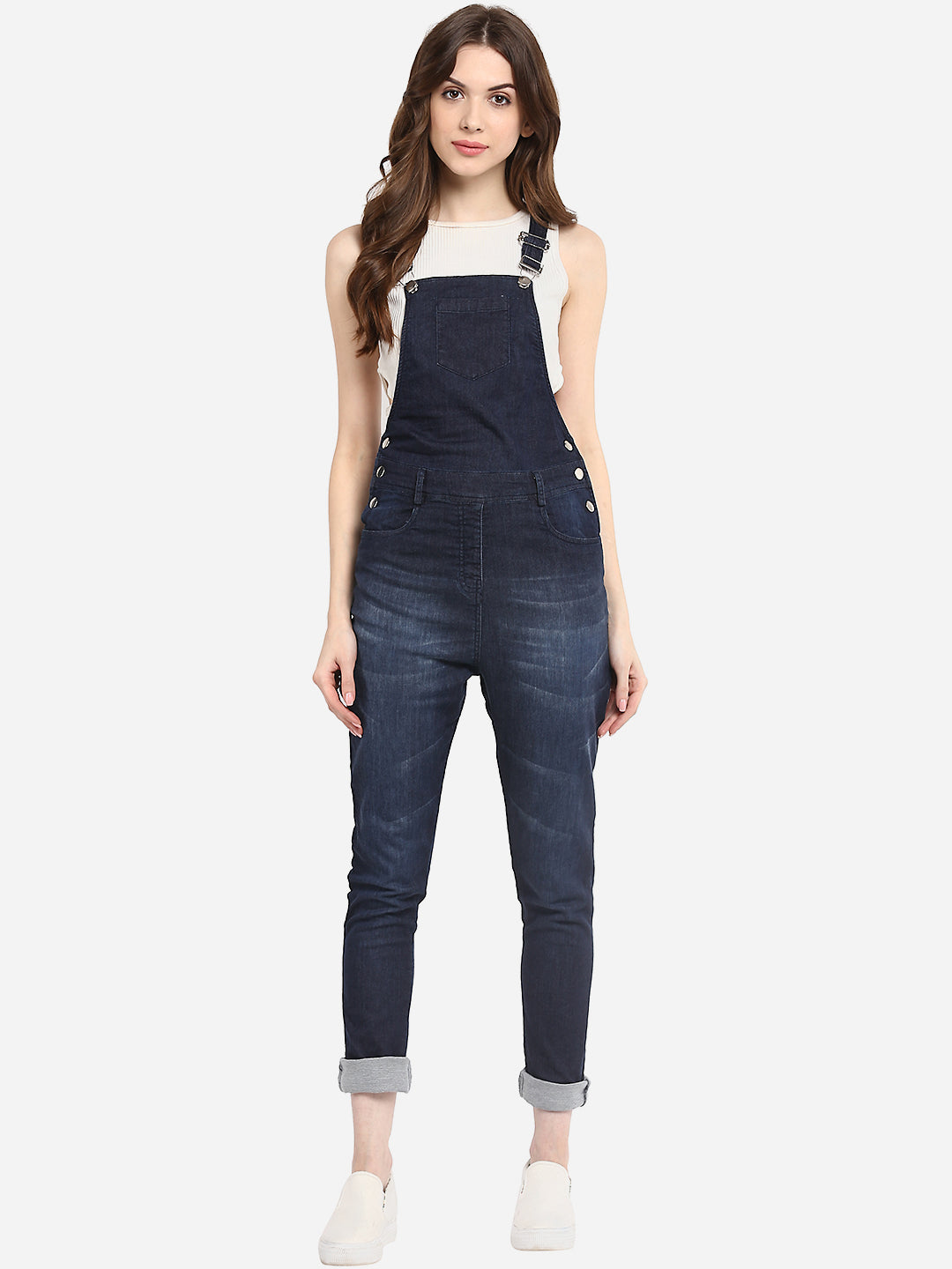 Women's Navy Blue Dungaree Pants