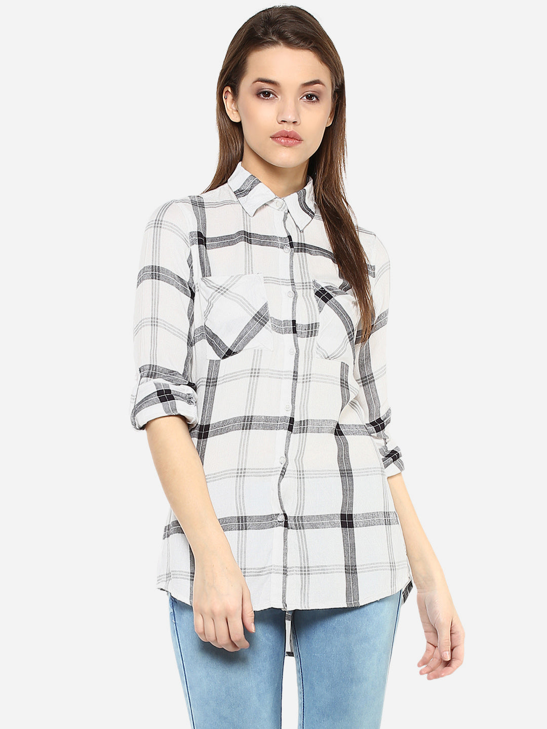 Women's Black and White Check Shirt