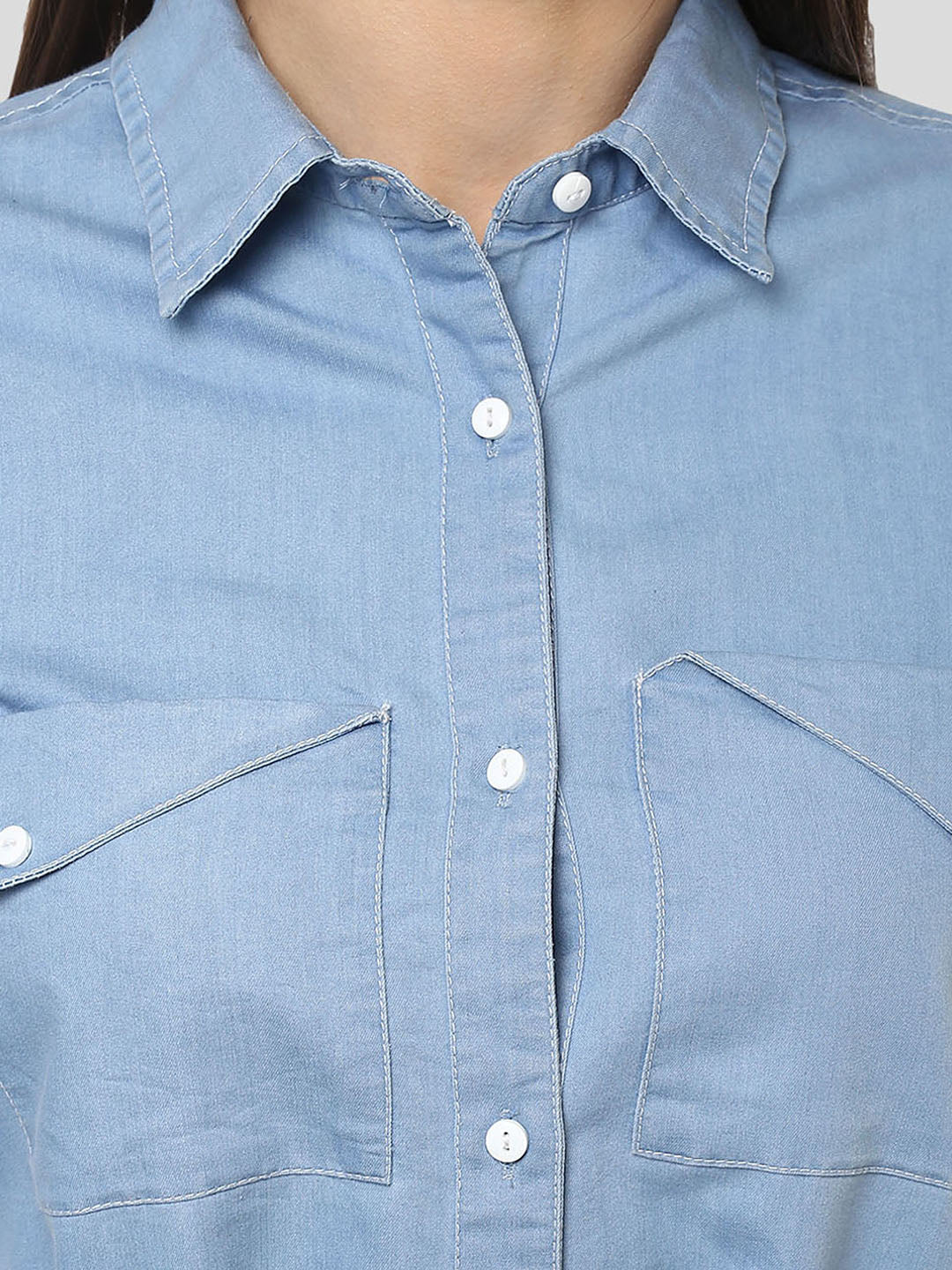 Women's Denim Stylish Triangular Pocket Style Dress