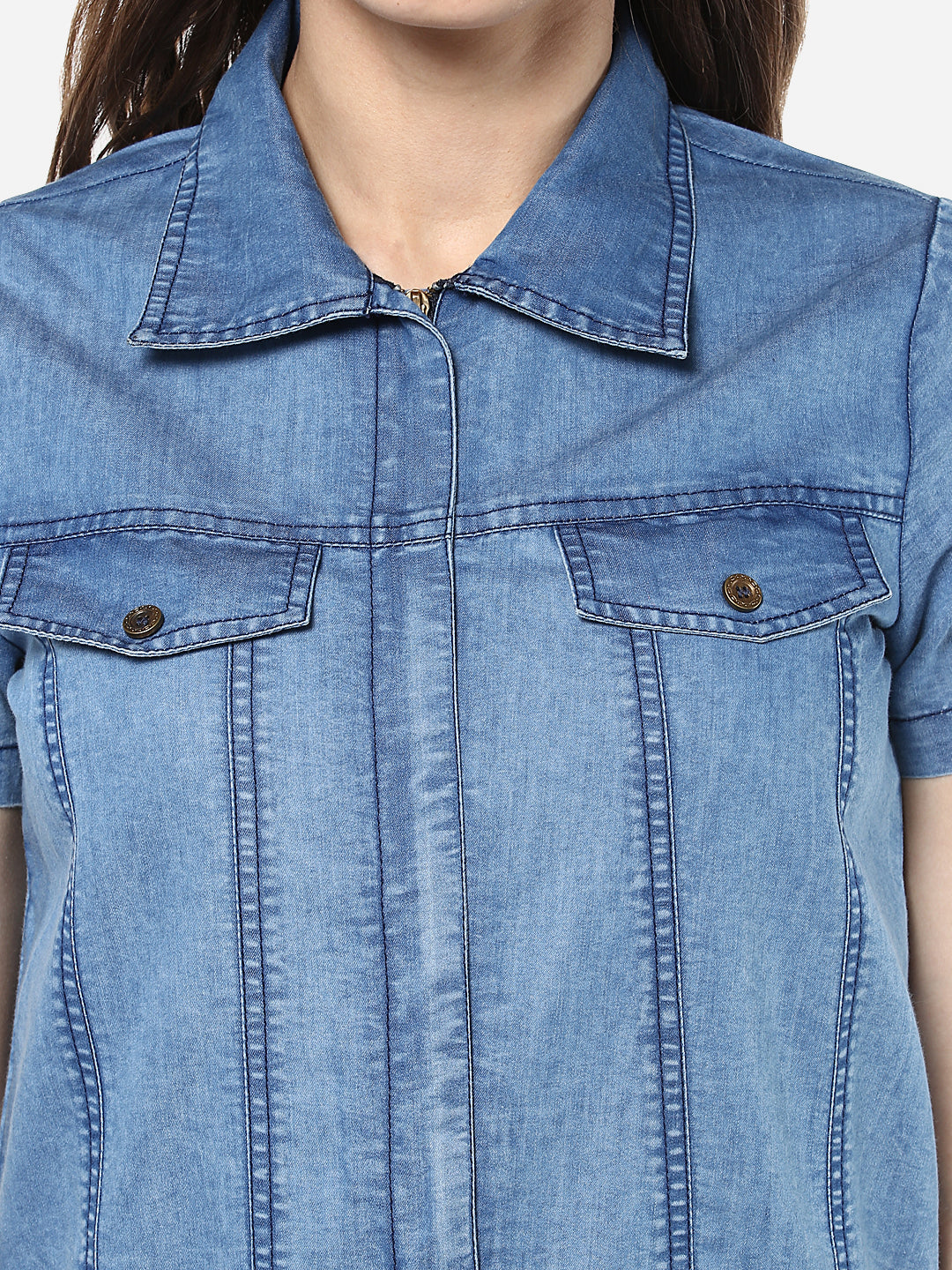 Women's Washed Denim Playsuit/ Jumpsuit