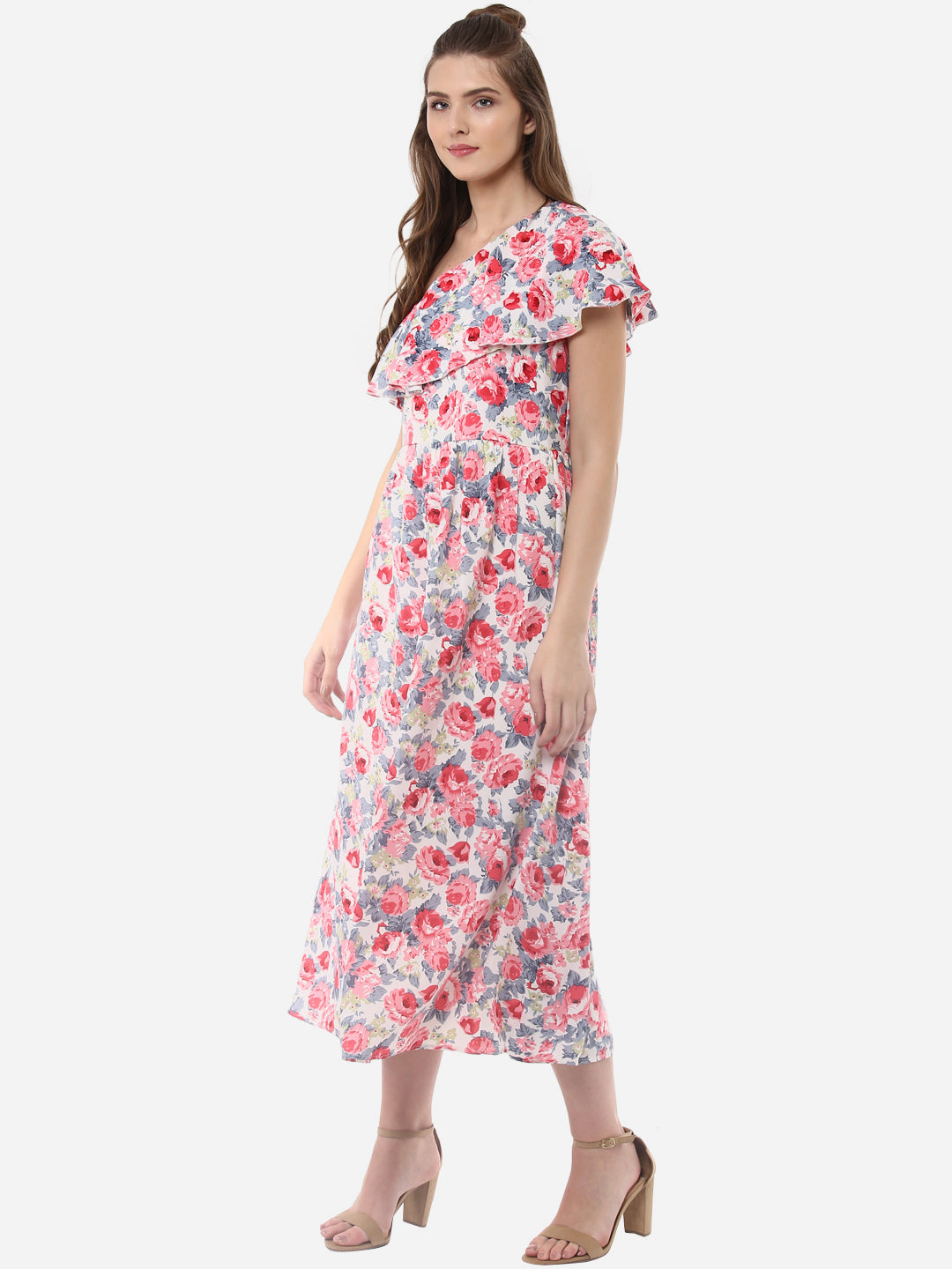 Women's Floral One Shoulder Maxi Dress