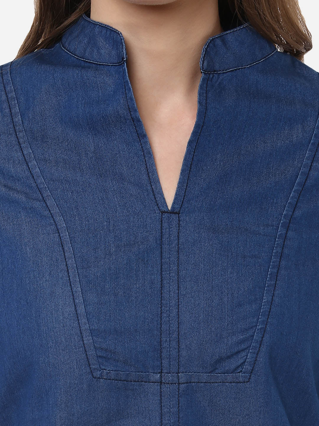 Women's Denim Kurta with bell Sleeves