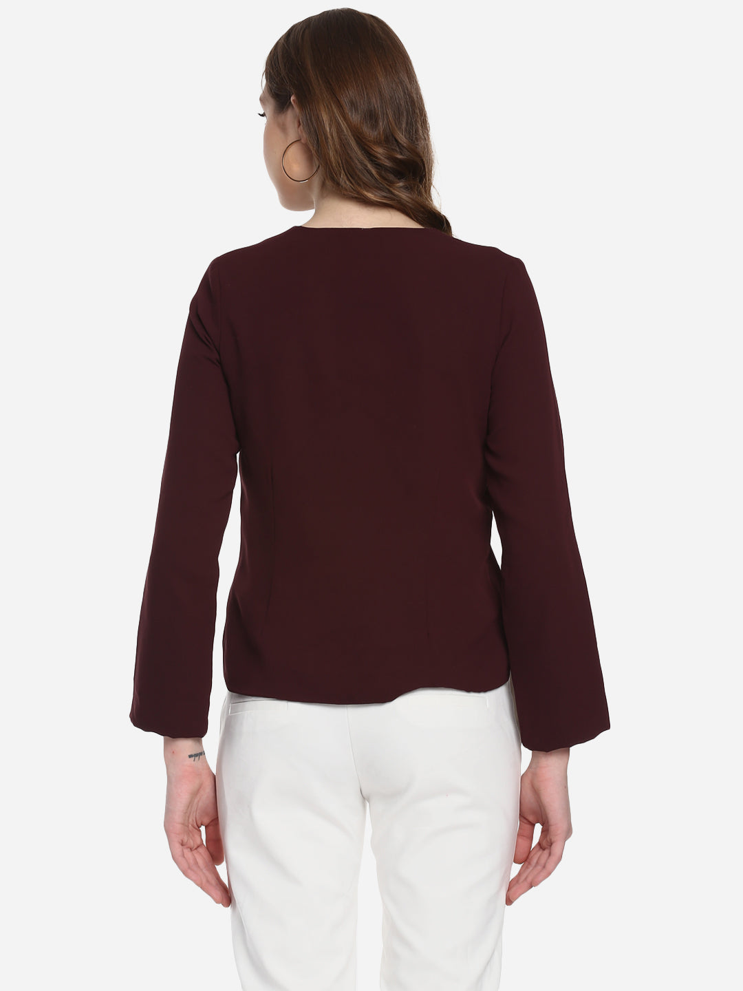 Women's Maroon Polyester Blazer – Stylestone