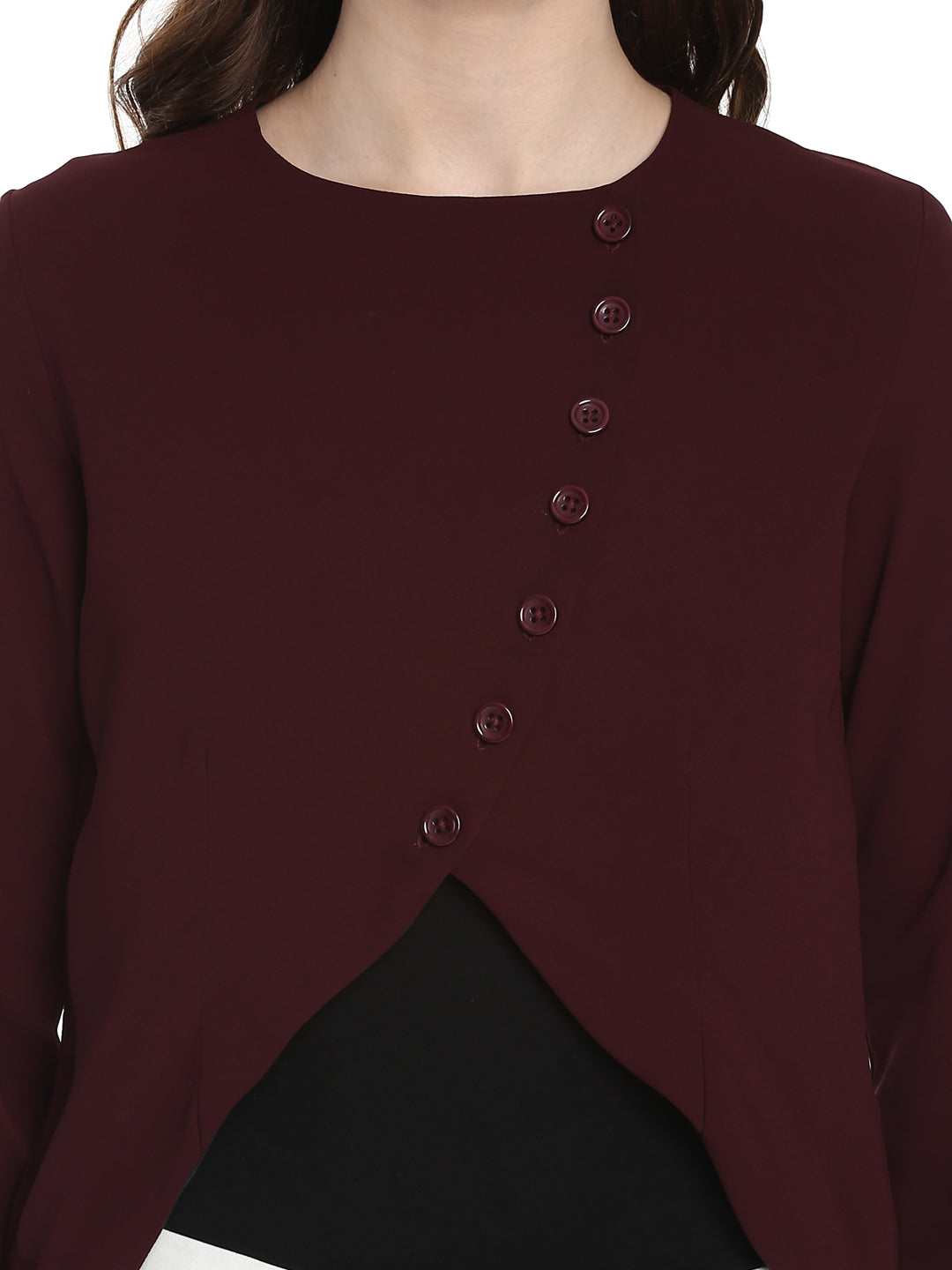 Women's Maroon Polyester Blazer – Stylestone