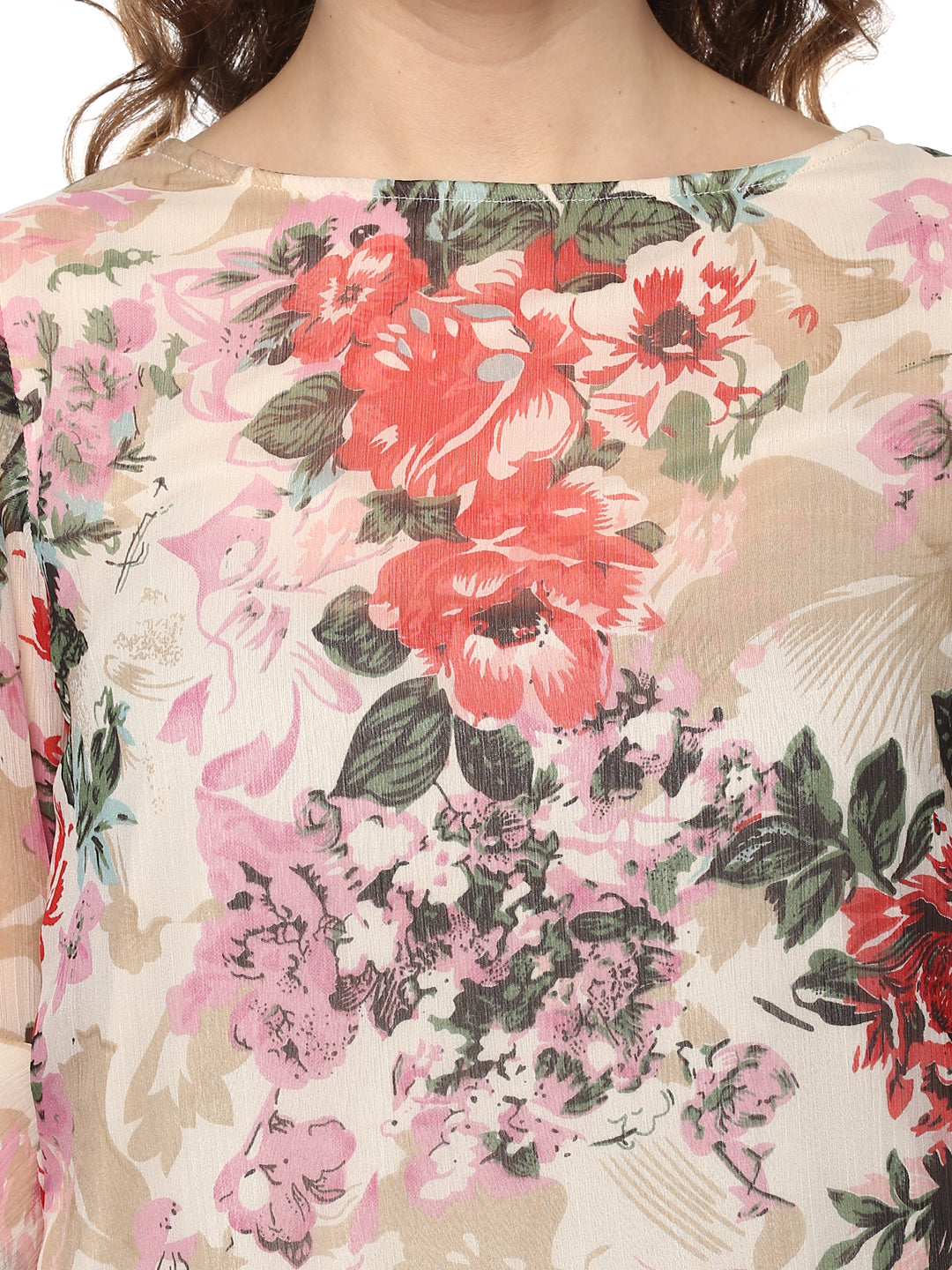 Women's Floral Tier Sleeve Top