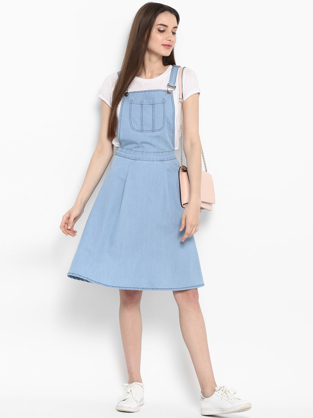 Buy DIMPY GARMENTS Cotton Blend Short Women's Dungaree Dress (Small, Blue)  at Amazon.in