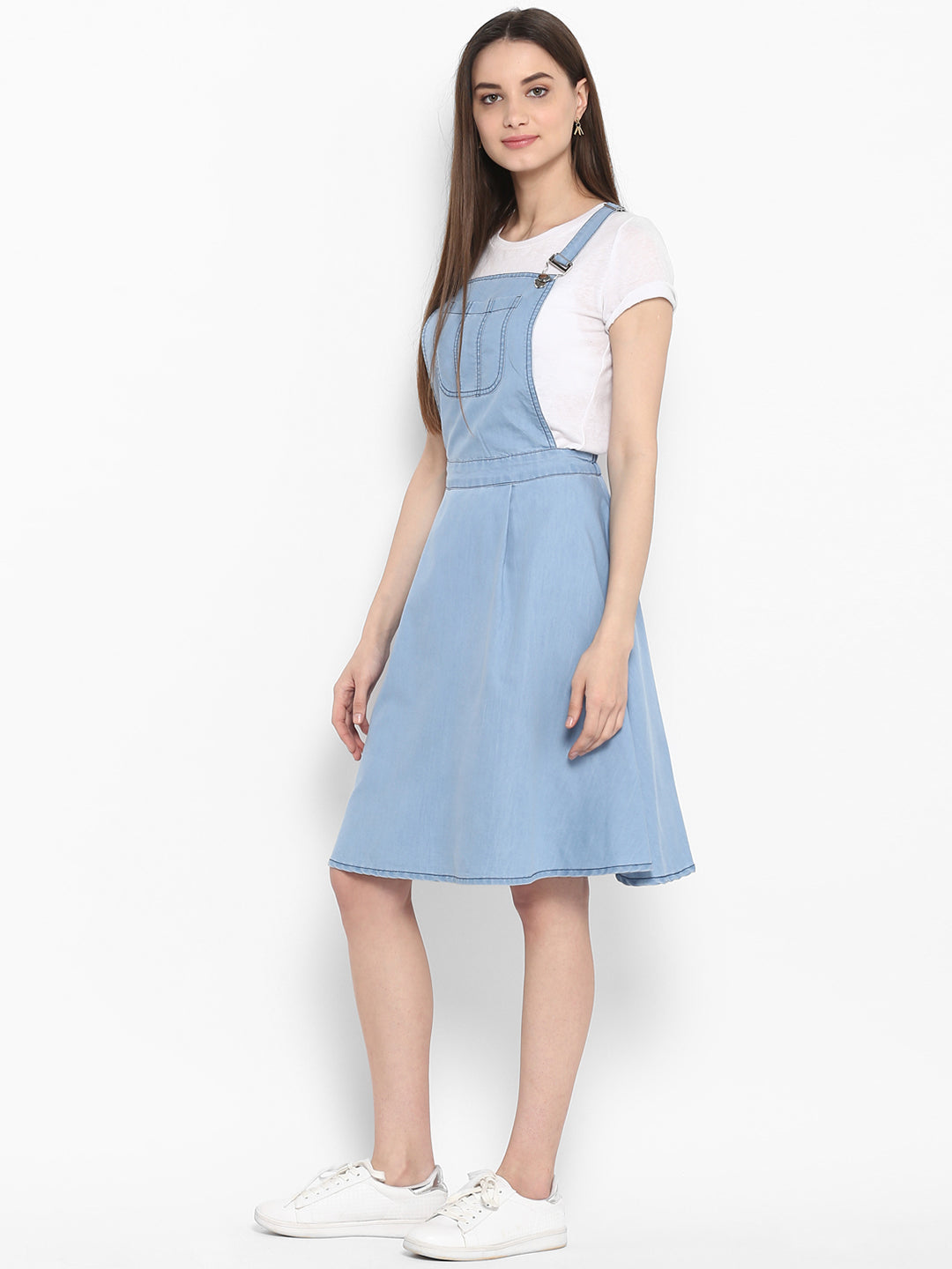 Plain Casual Wear Ladies Rayon Dungaree Skirt And Top Size LXXL