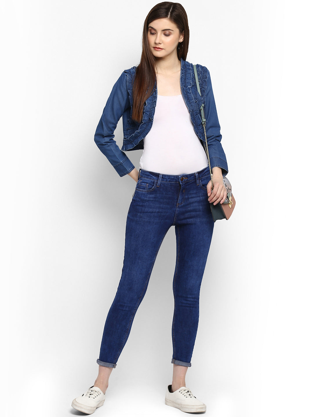 Women's Denim Frill detail Shrug