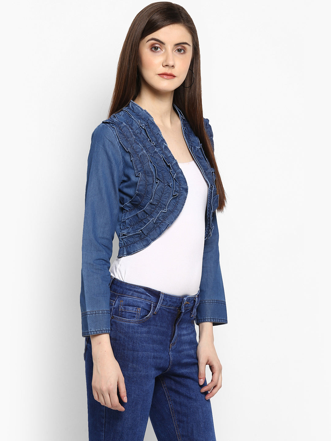 Women's Denim Frill detail Shrug