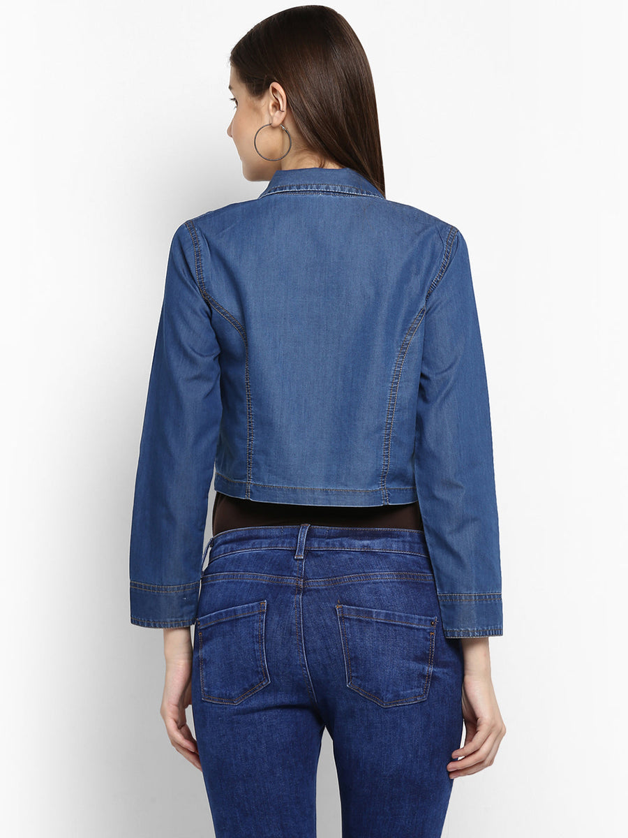 Women's Denim Pleating and Smocking detail Shrug – Stylestone