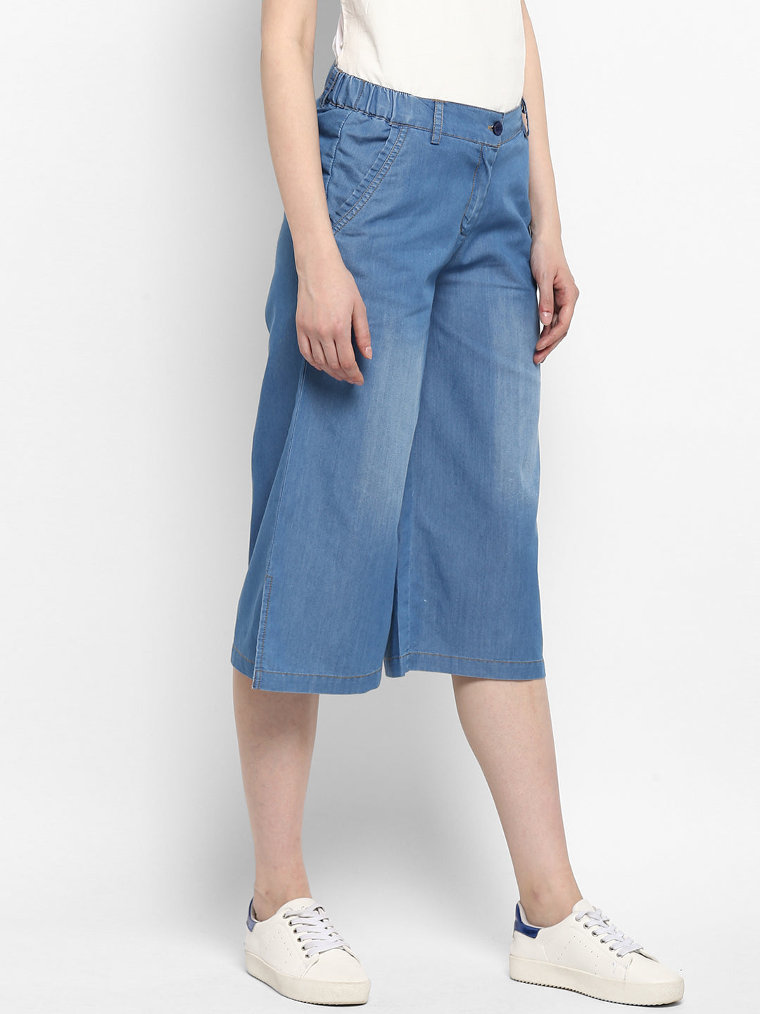 Women's Light Blue Denim Culotte