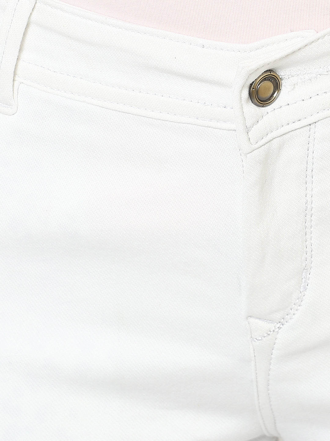 Women's Lycra Denim White Jeans