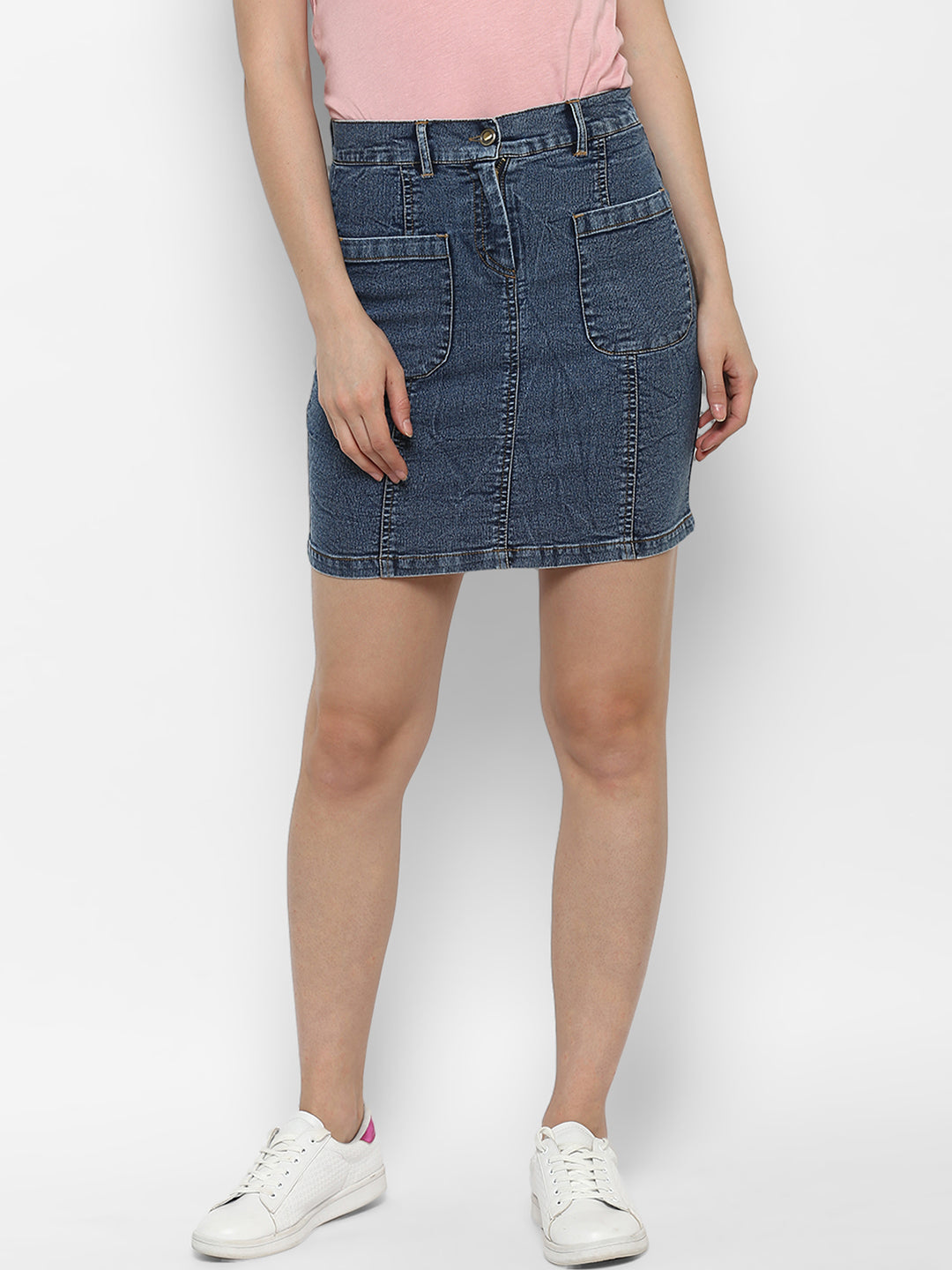 Women's Denim Two Pocket Style Skirt