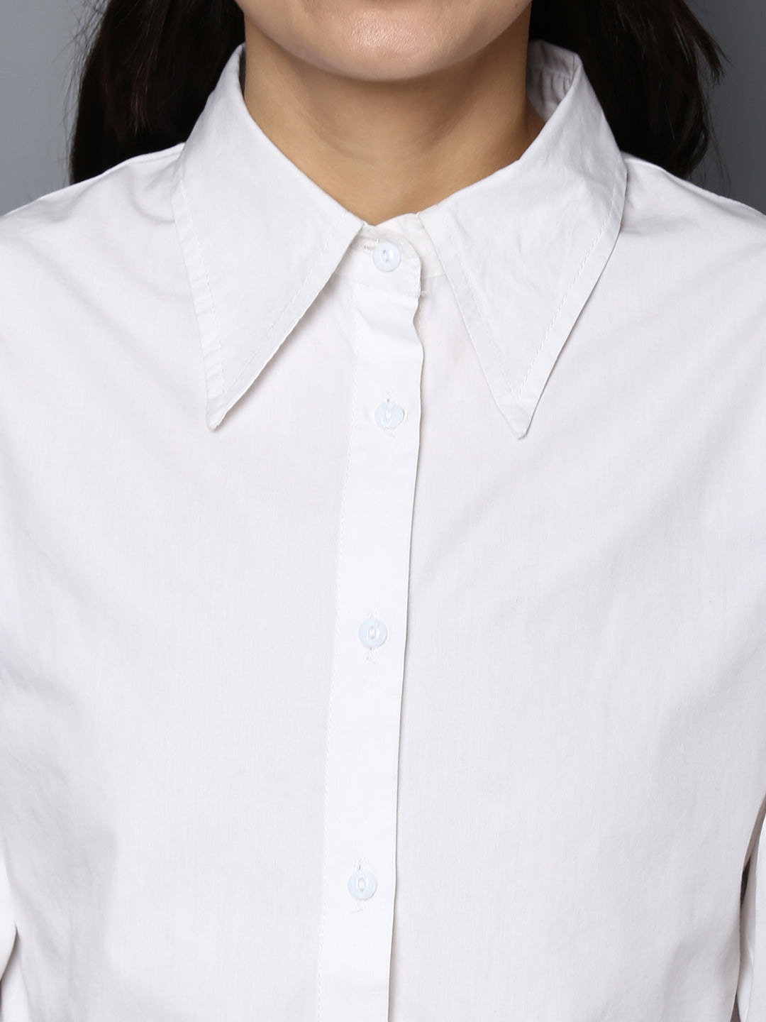 White Cotton Bell Sleeve Top