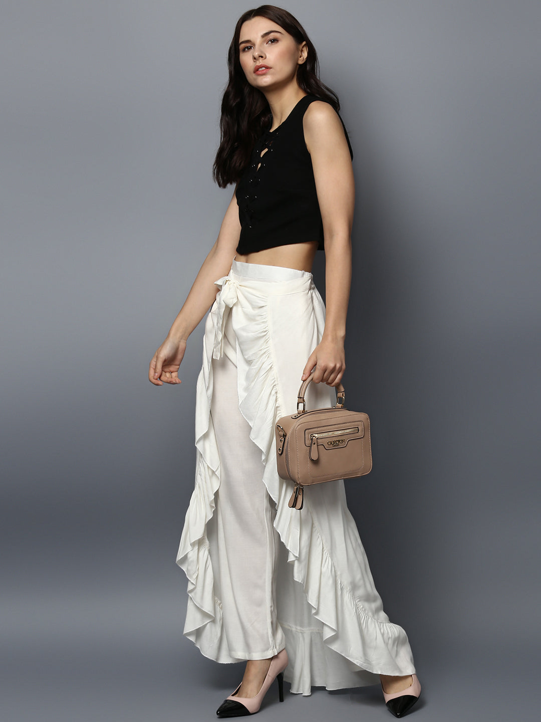 Women's Rayon White Skirt Pants