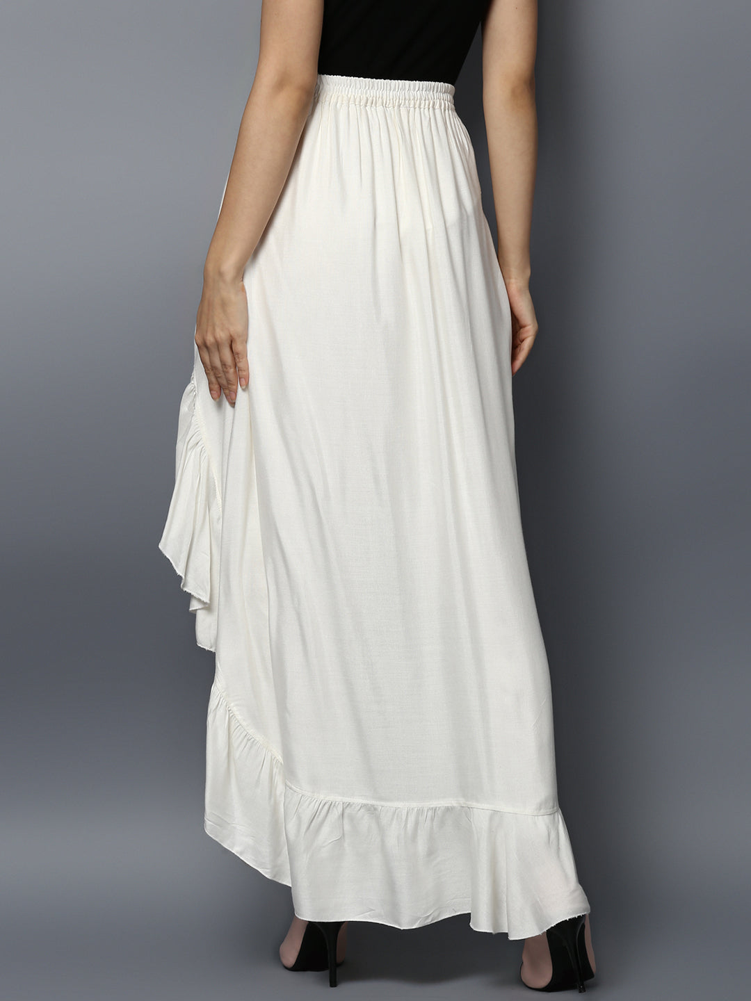 Women's Rayon White Skirt Pants