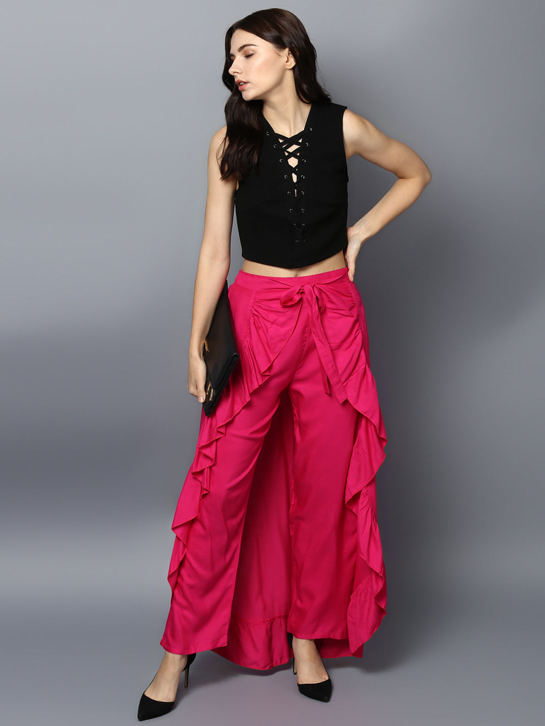 Women's Rayon White Skirt Pants