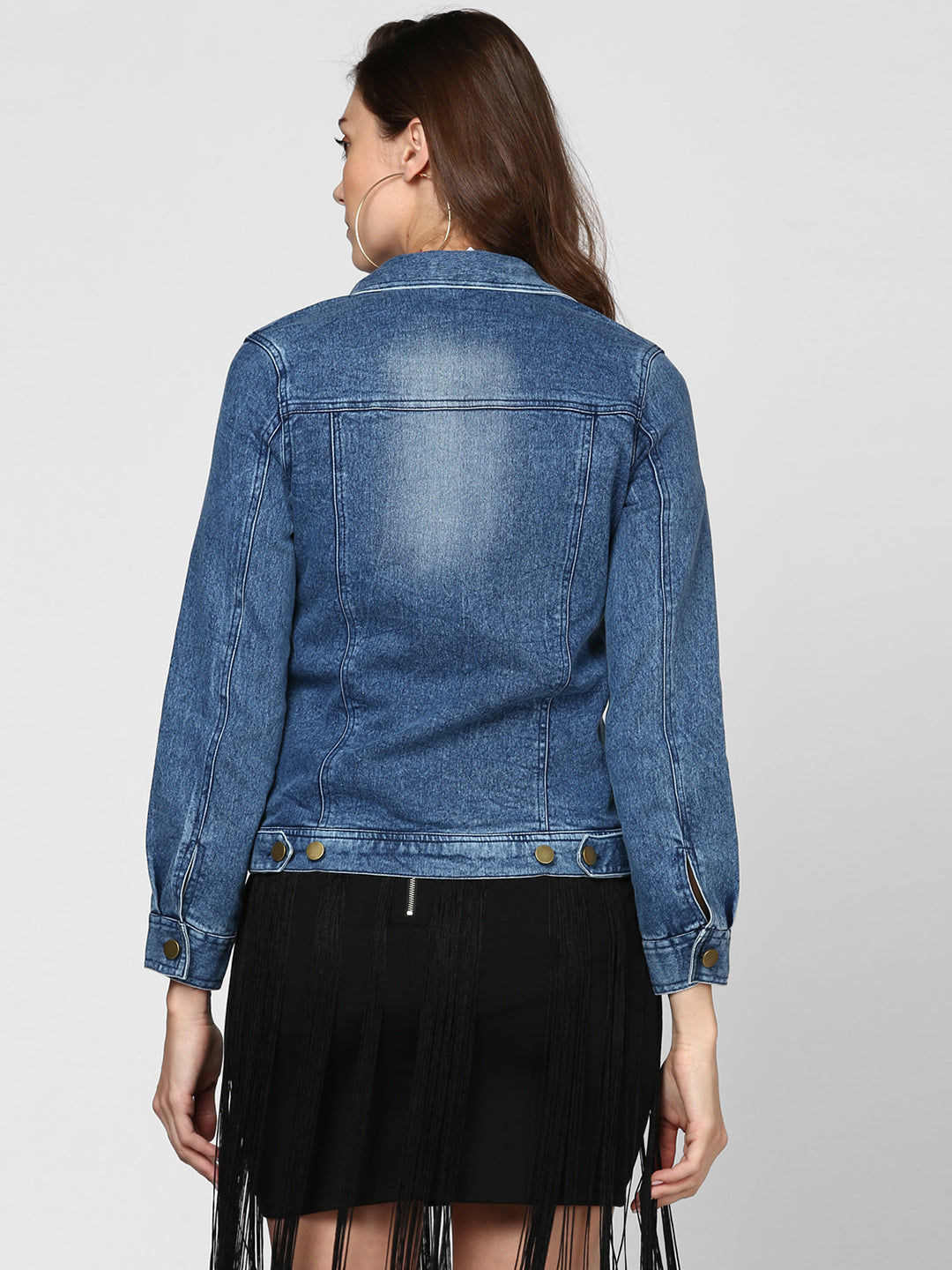 Women's Blue Washed Denim Jacket