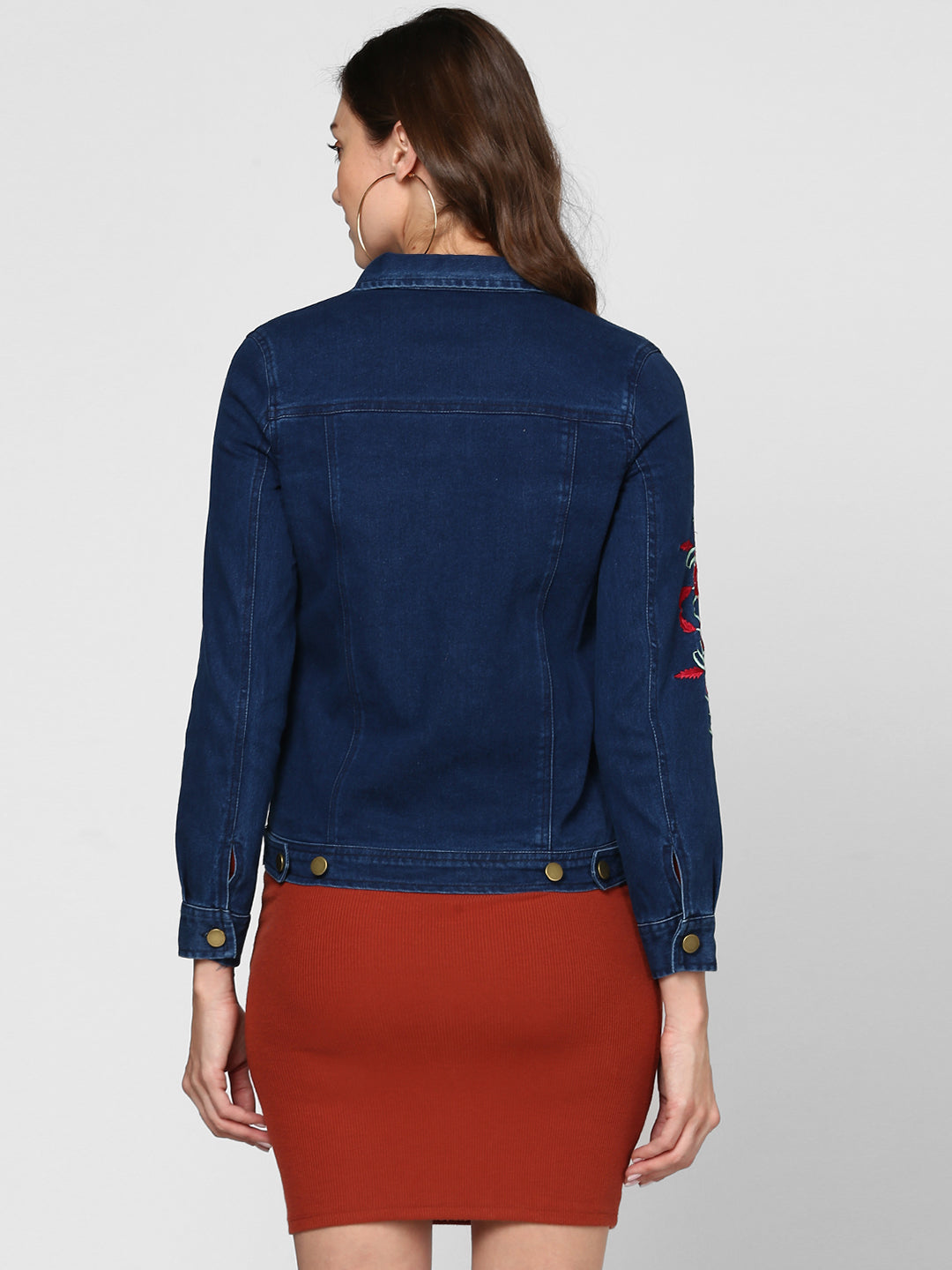 Women's Embroidered Blue Denim Jacket
