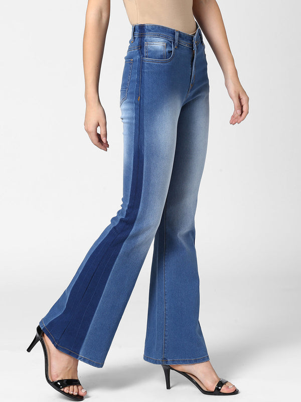 Women's Bootcut Denim Jeans with Side detail