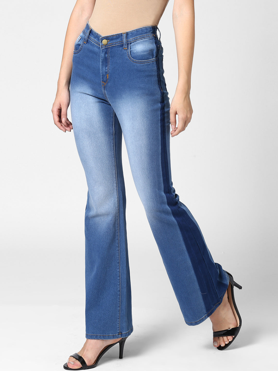 Women's Bootcut Denim Jeans with Side detail