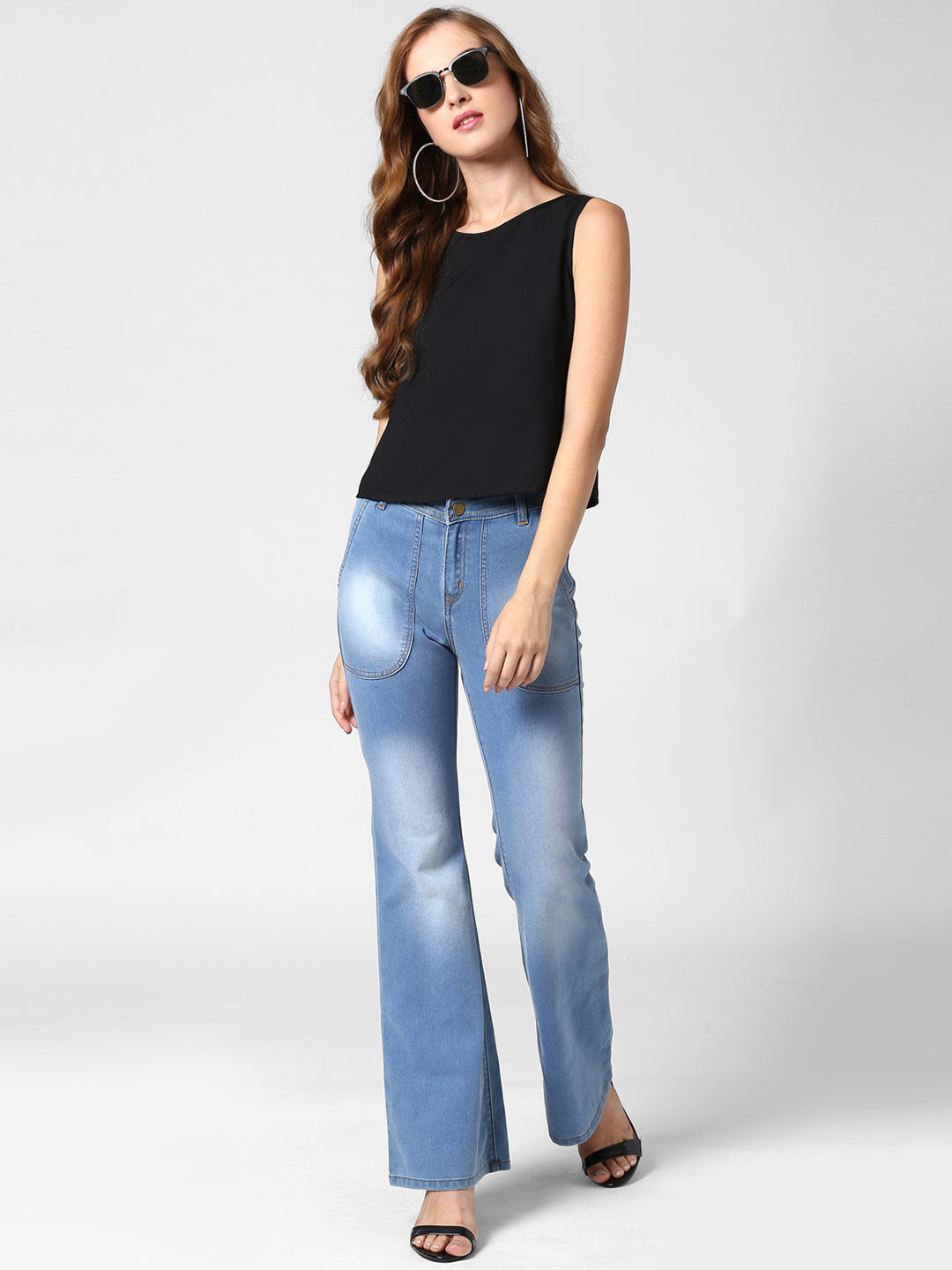 Women's Bootcut Denim Jeans with Pocket detail