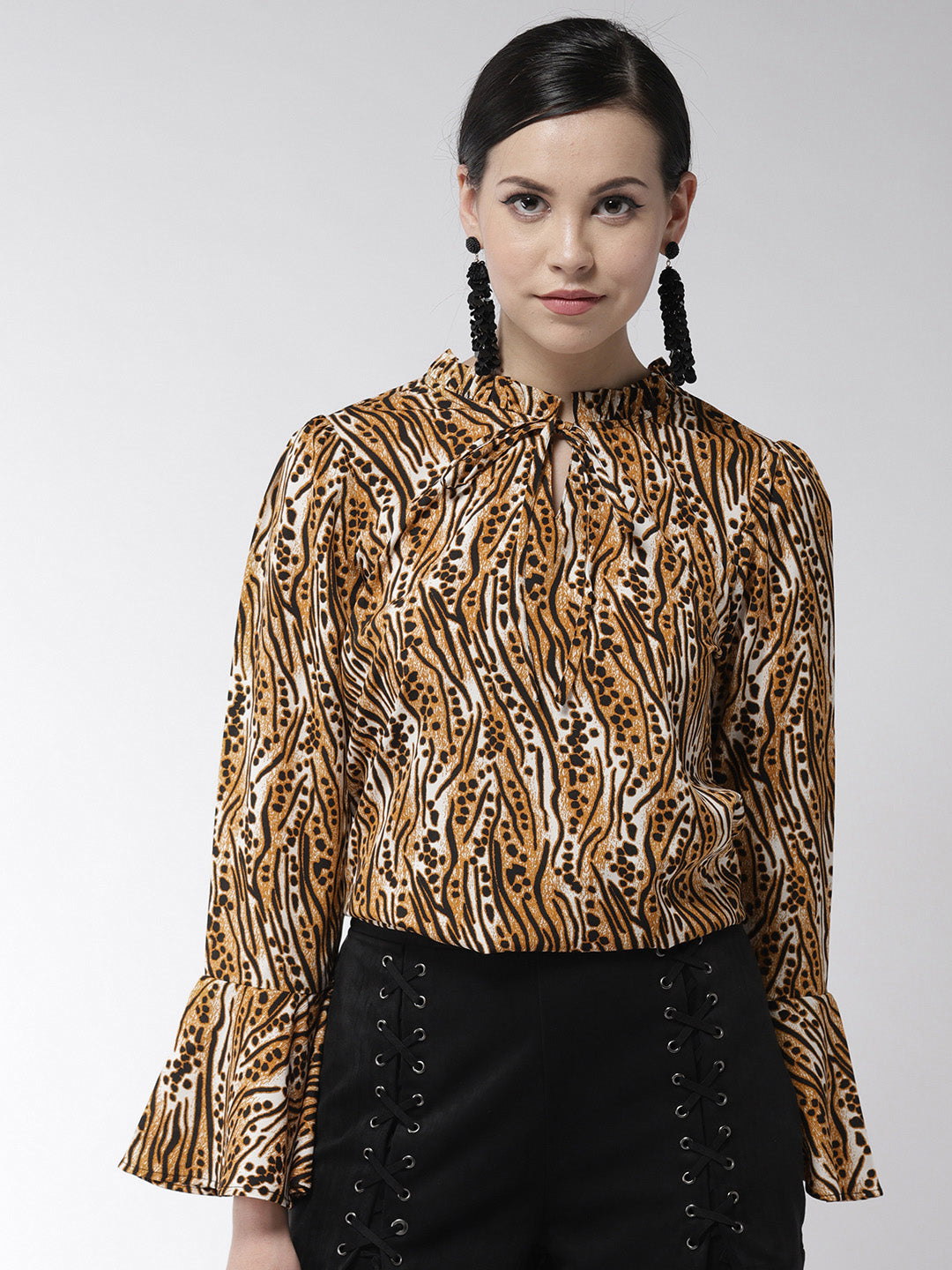 Women's Leopard Print Polyester Top