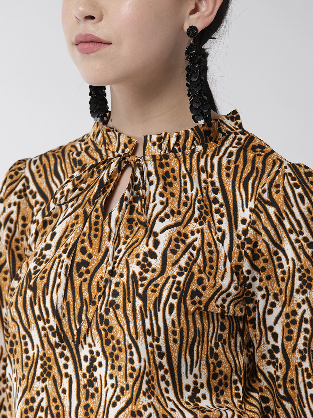 Women's Leopard Print Polyester Top