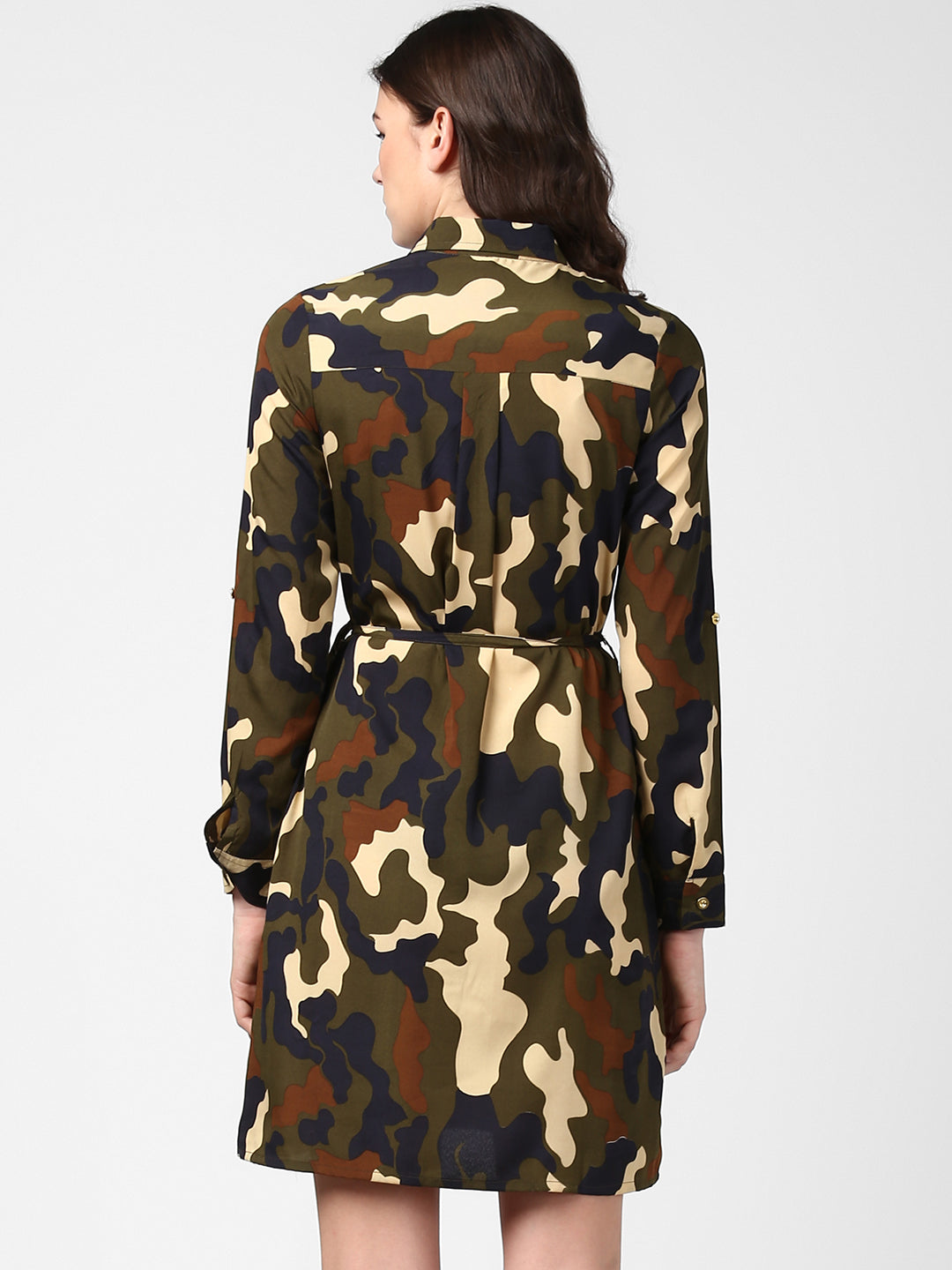 Women's Camouflage Print Shirt Dress – Stylestone