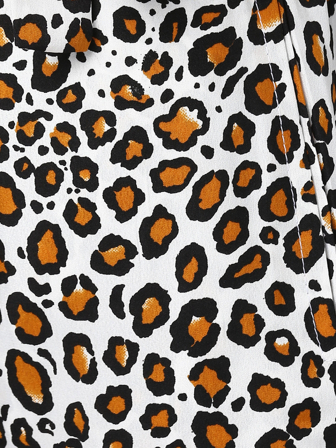 Women's Animal Print Paperbag Elasticated waistline Pants