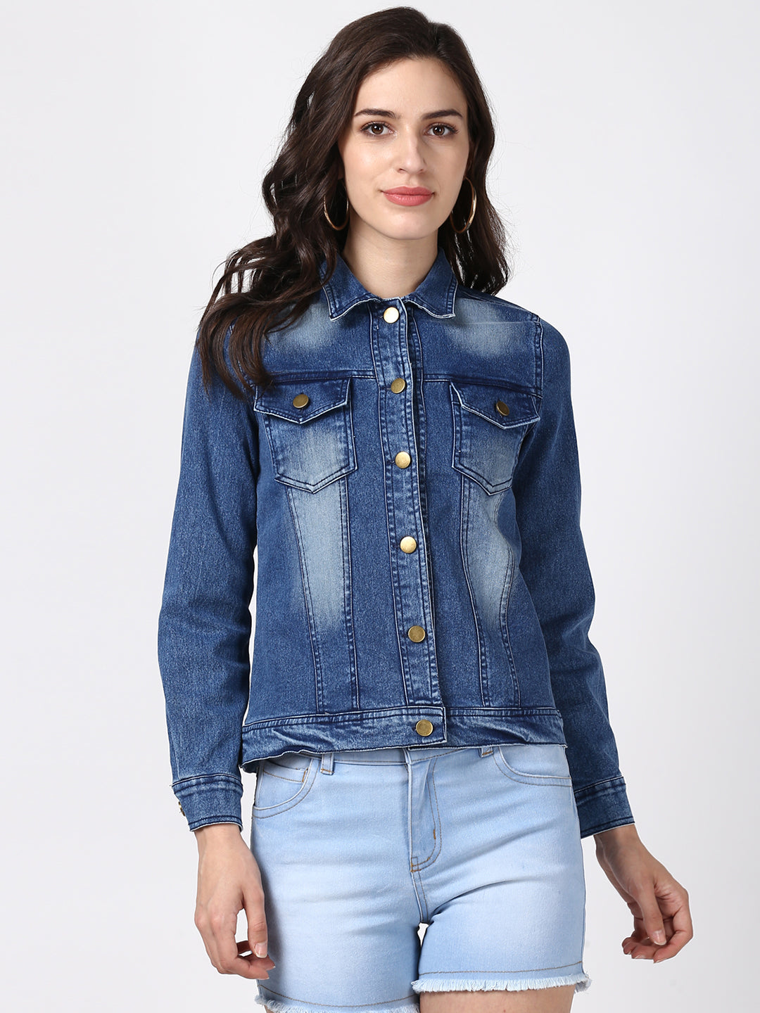 Women's Hand Painted Denim Jacket-Pop