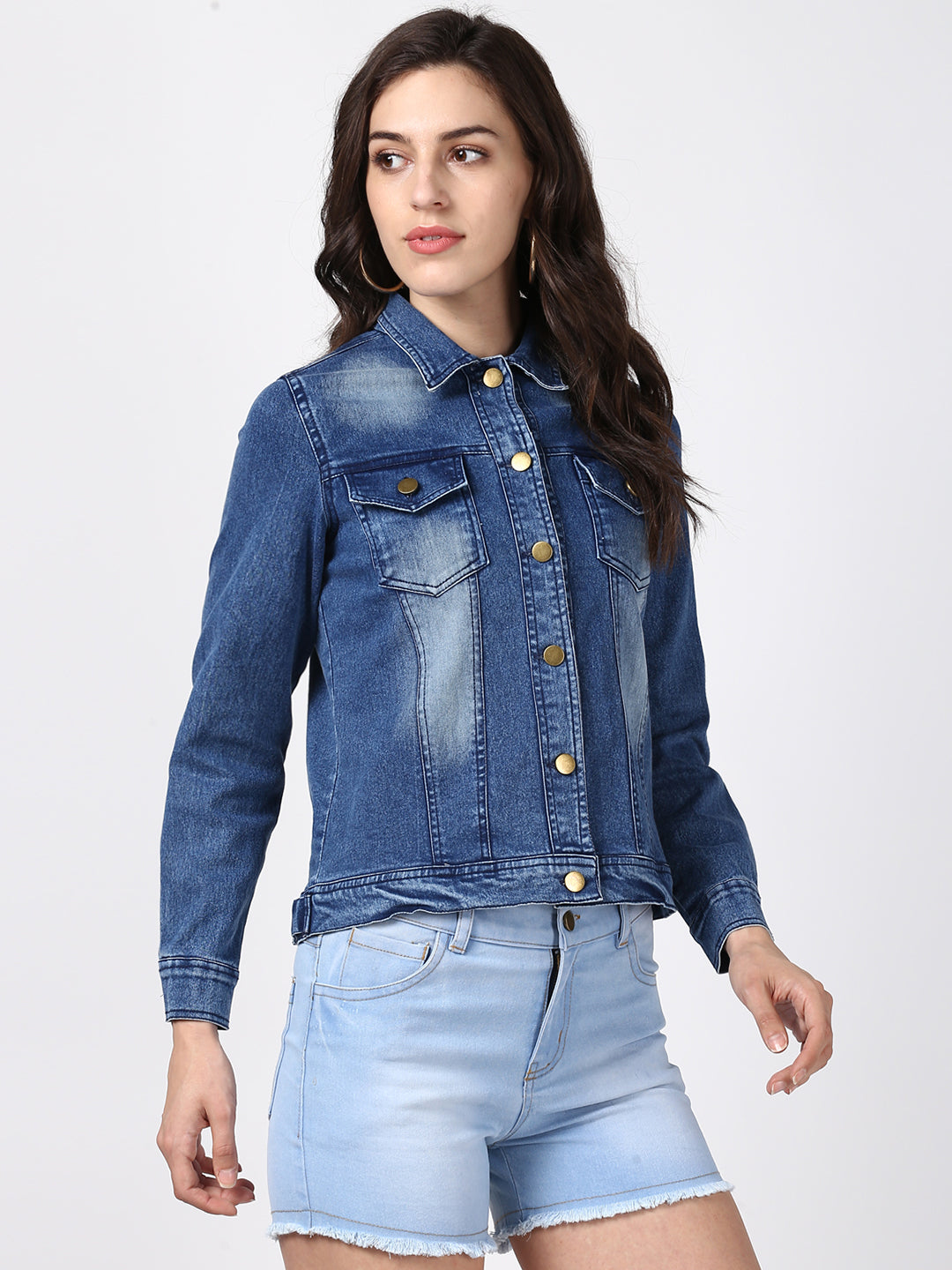 Women's Hand Painted Denim Jacket-Pop
