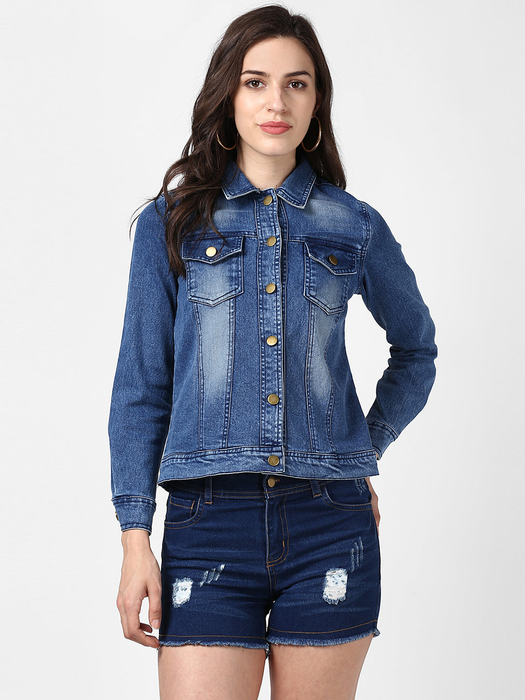 Women's Hand Painted Denim Jacket-Pow