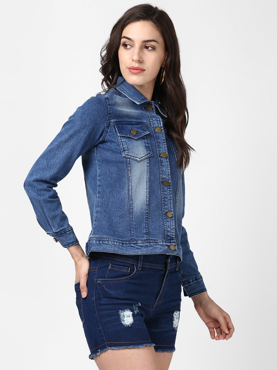 Women's Hand Painted Denim Jacket-Pow