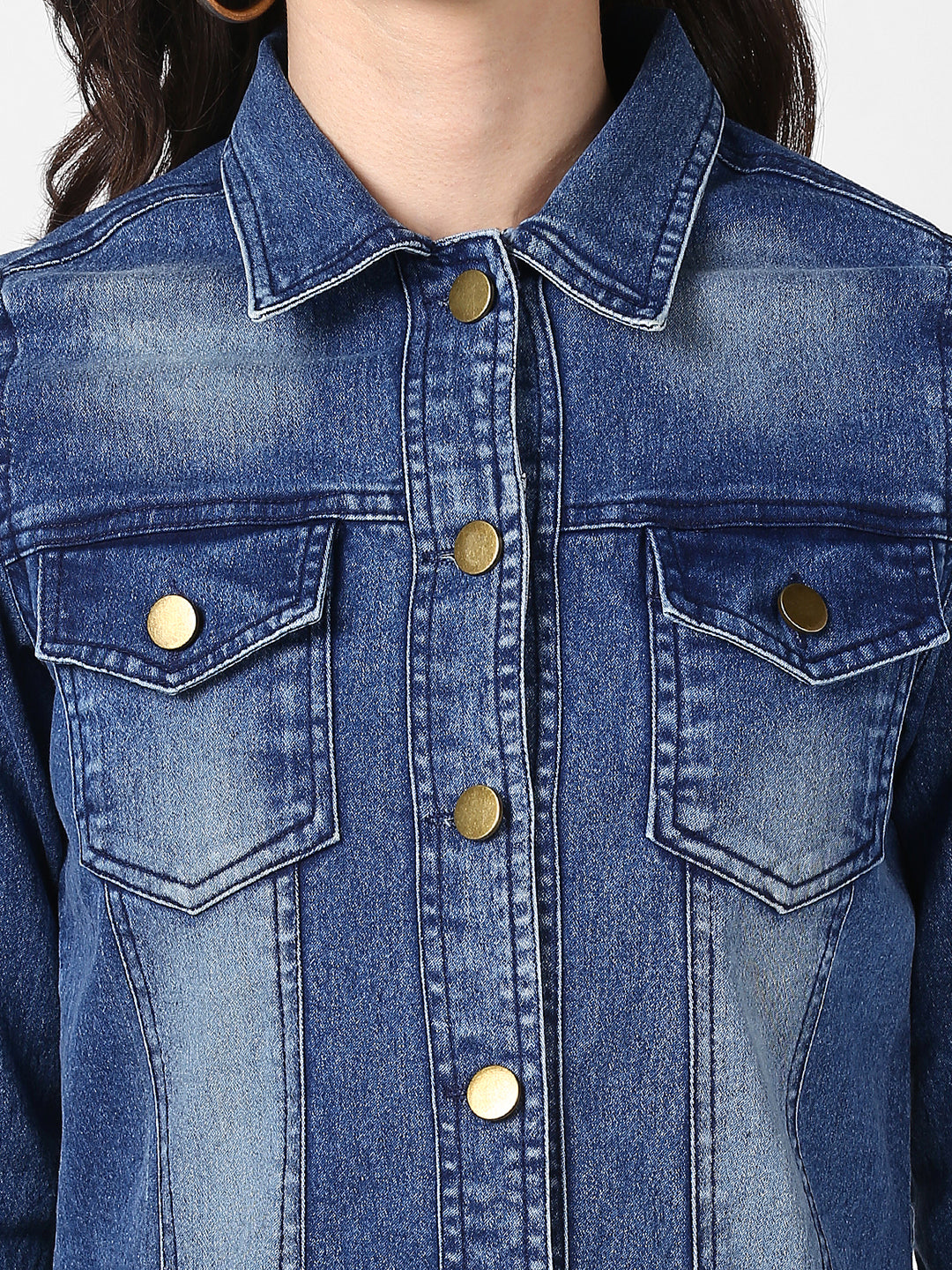 Women's Hand Painted Denim Jacket-Pow