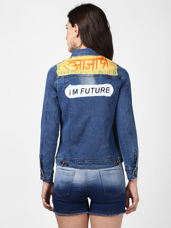 Women's Hand Painted Denim Jacket-Future
