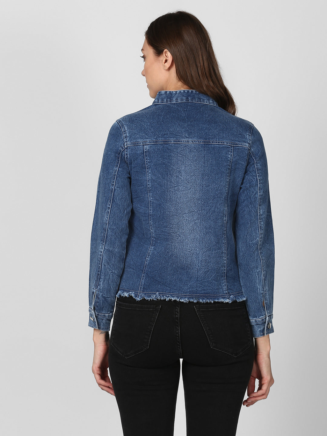 Women's Blue Denim Jacket with Zip