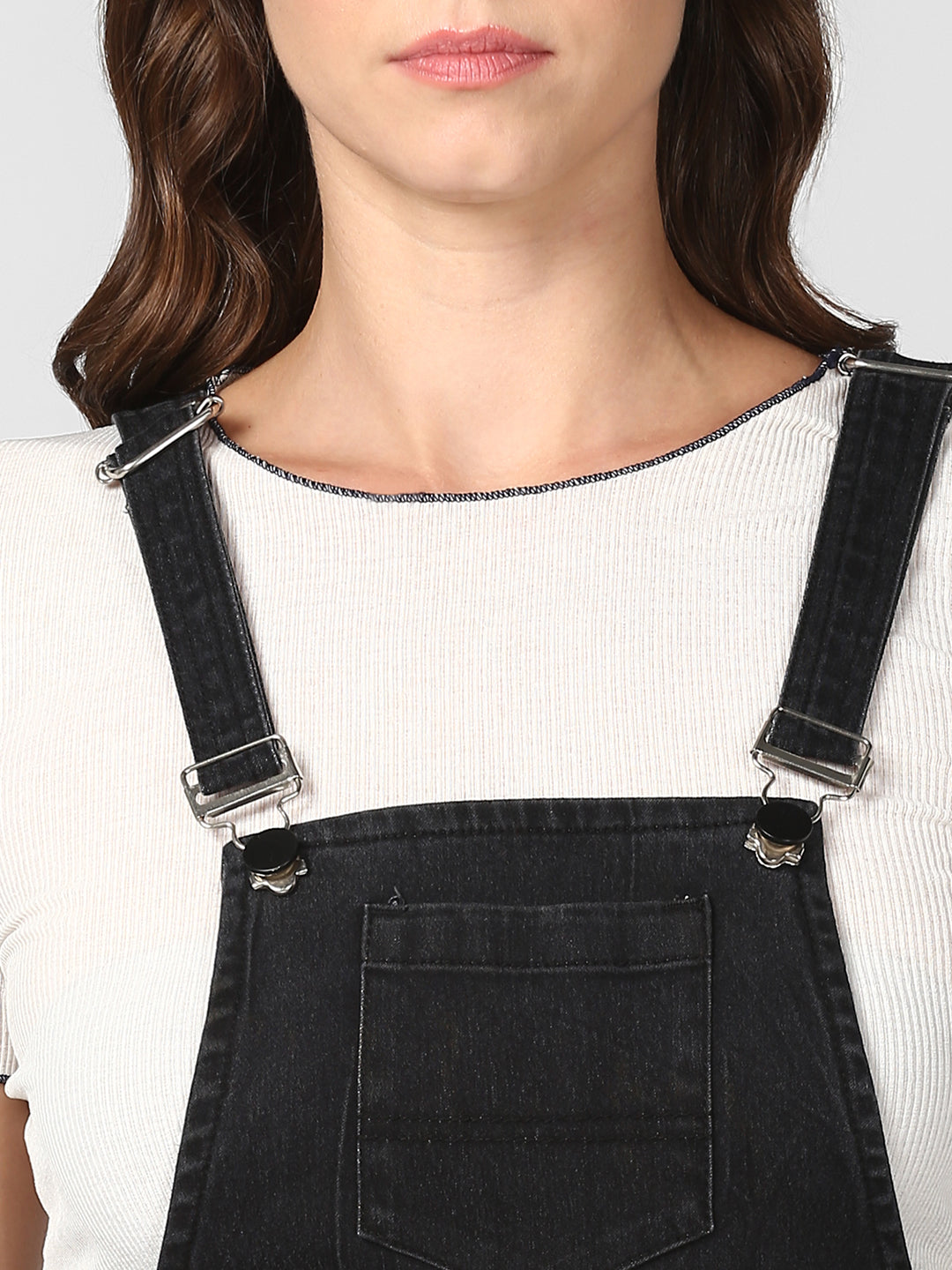 Women's Black Denim Dungaree