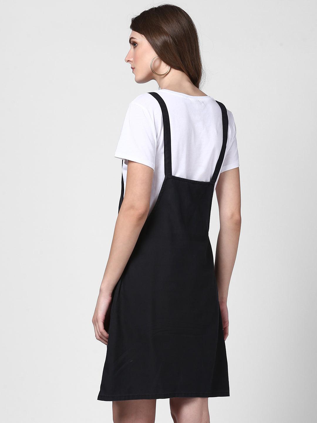 Women's Black Denim Dungaree Dress(t-shirt not included)