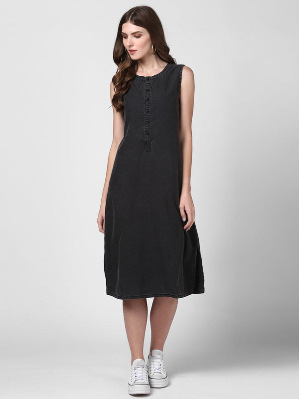 Women's Black Denim Dress