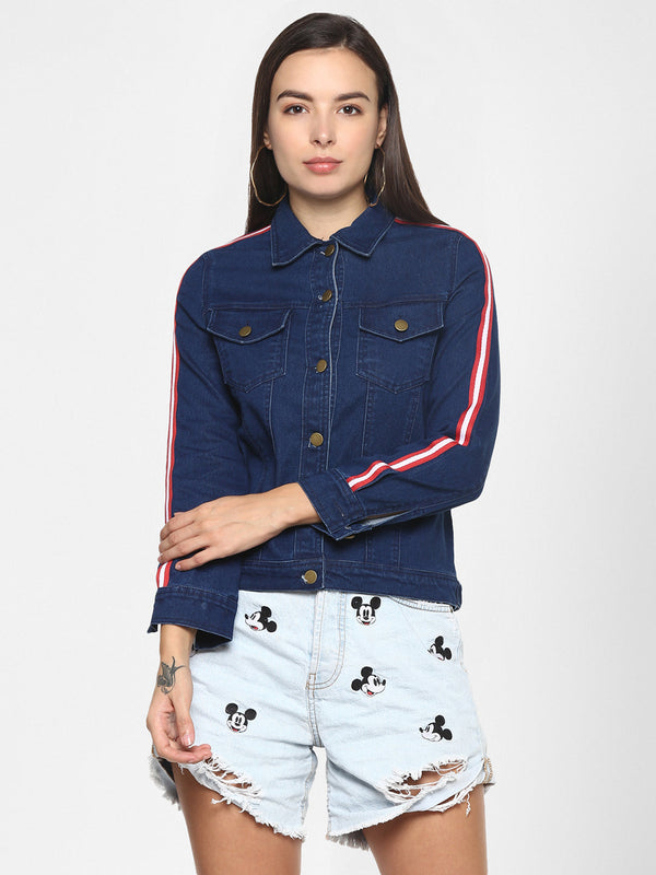 Women's Navy Blue Jacket with Red Tape