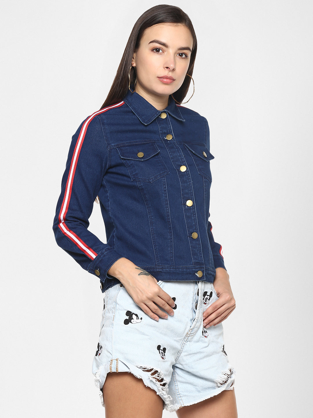 Women's Navy Blue Jacket with Red Tape