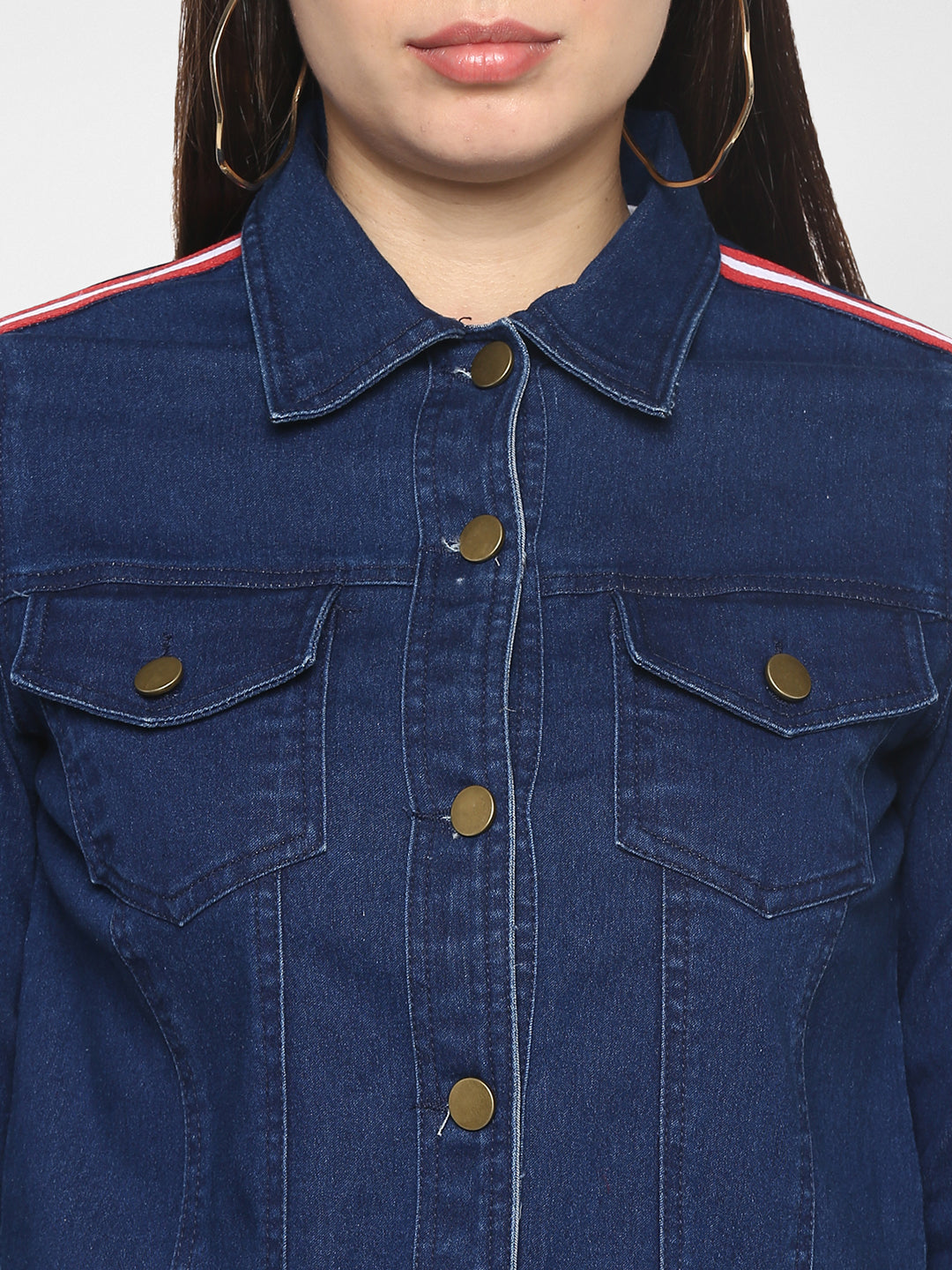 Women's Navy Blue Jacket with Red Tape
