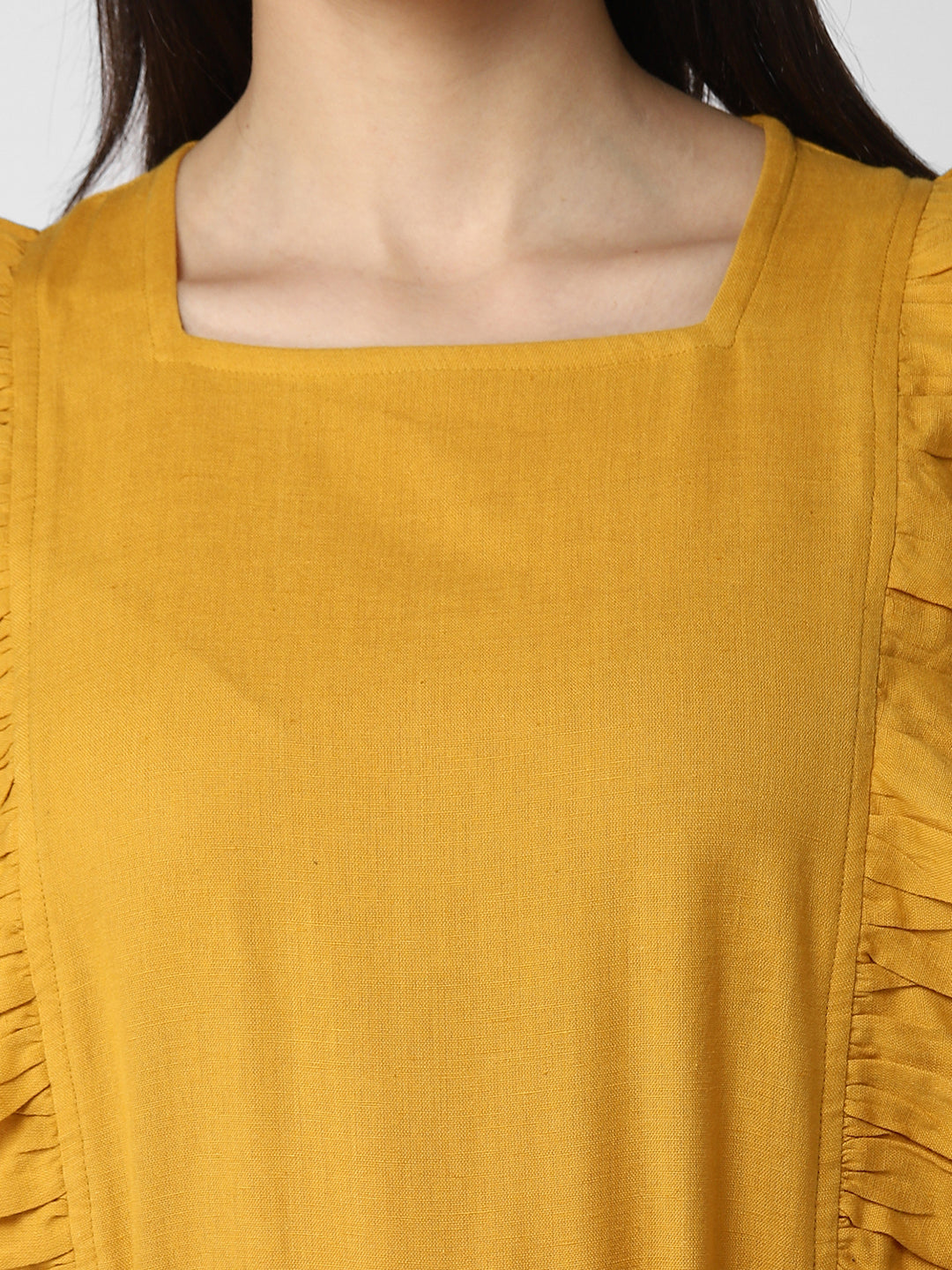 Women's Cotton Linen Yellow Jumpsuit
