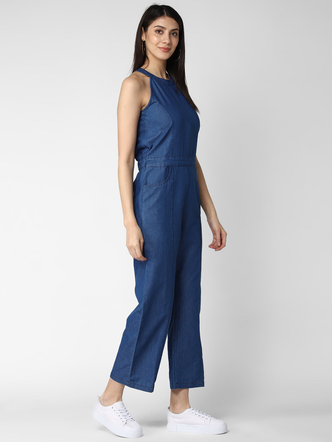 Women's Denim Sleeveless Jumpsuit