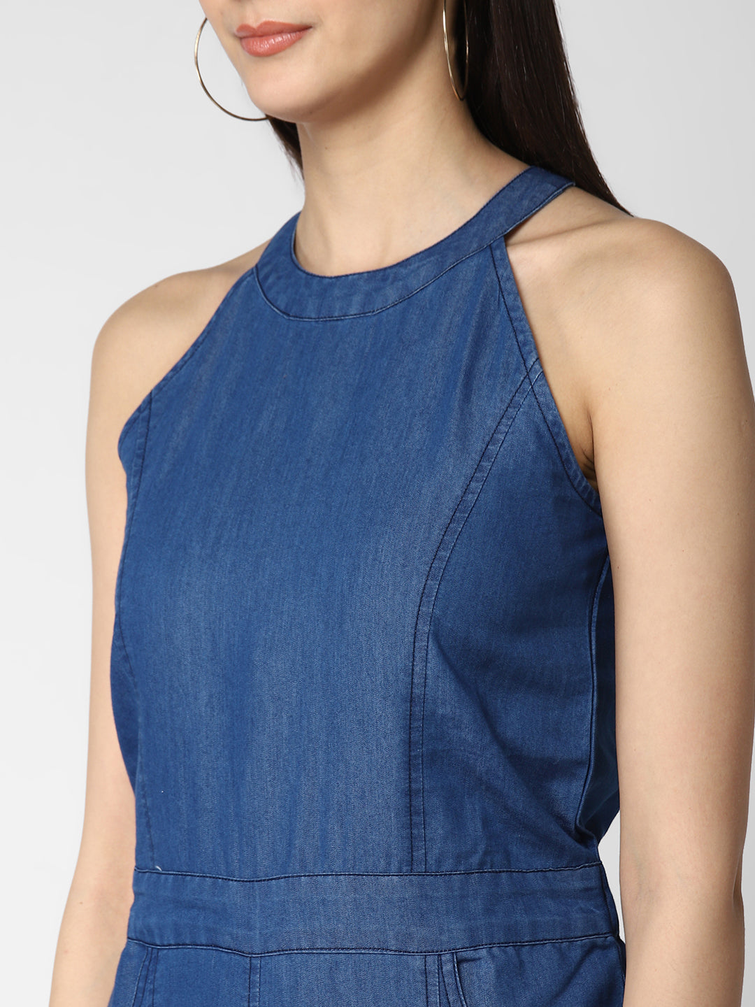 Women's Denim Sleeveless Jumpsuit