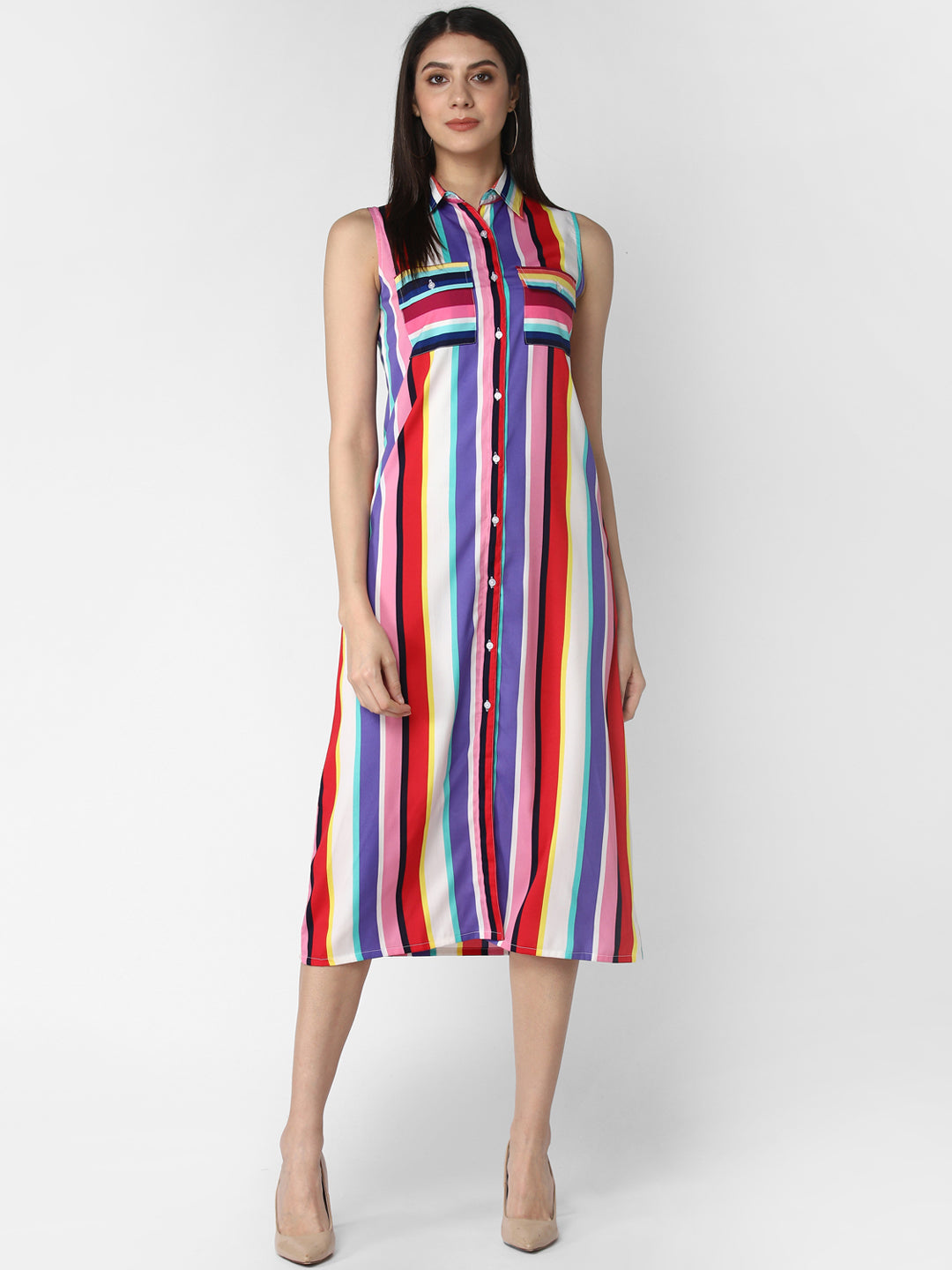 Women's Crepe Multi Stripe dress