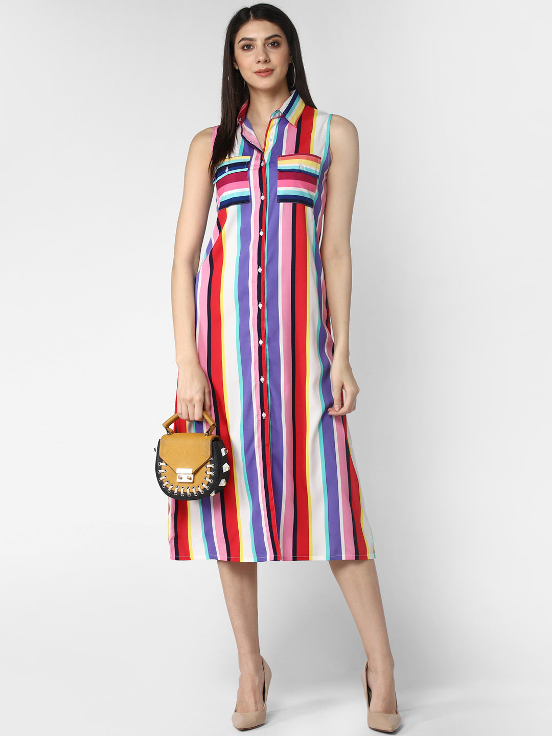 Women's Crepe Multi Stripe dress